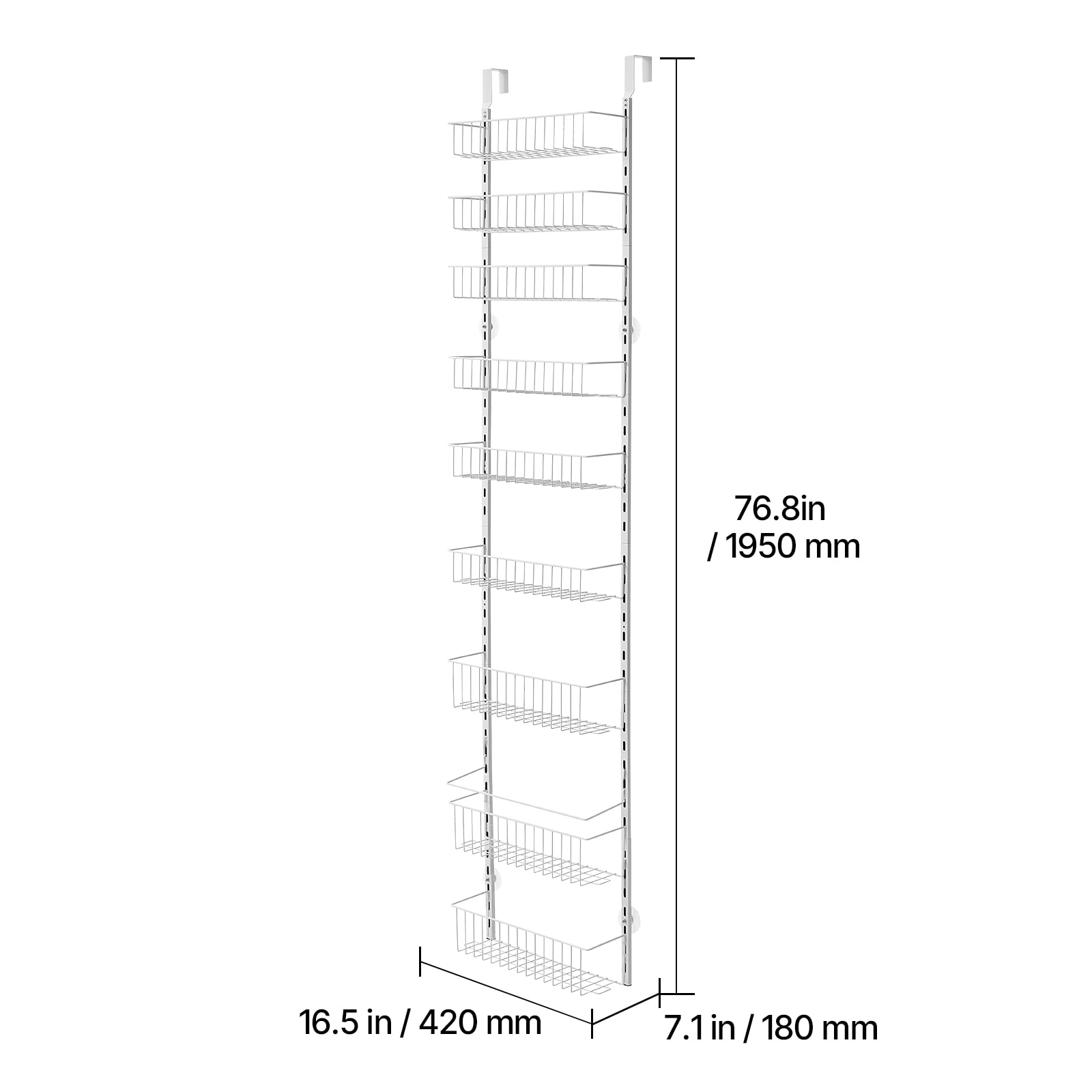 9-Tier Over The Door Pantry Organizer Hanging Storage Rack Adjustable Kitchen_voghion.com